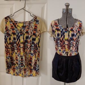 Anthropologie Maeve multicolor short sleeves shirt